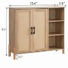 Bella Depot 35.4''W Storage Cabinet with Woven Rattan Doors, Open Shelves & Adjustable Shelves - 3 of 4