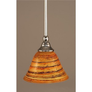 Toltec Lighting Any 1 - Light Pendant in  Chrome with 7" Firré Saturn Shade - 1 of 1
