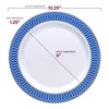 Smarty Had A Party 10.25" White w/ Gold Spiral Plastic Dinner Plates - 120 pcs - 3 of 4