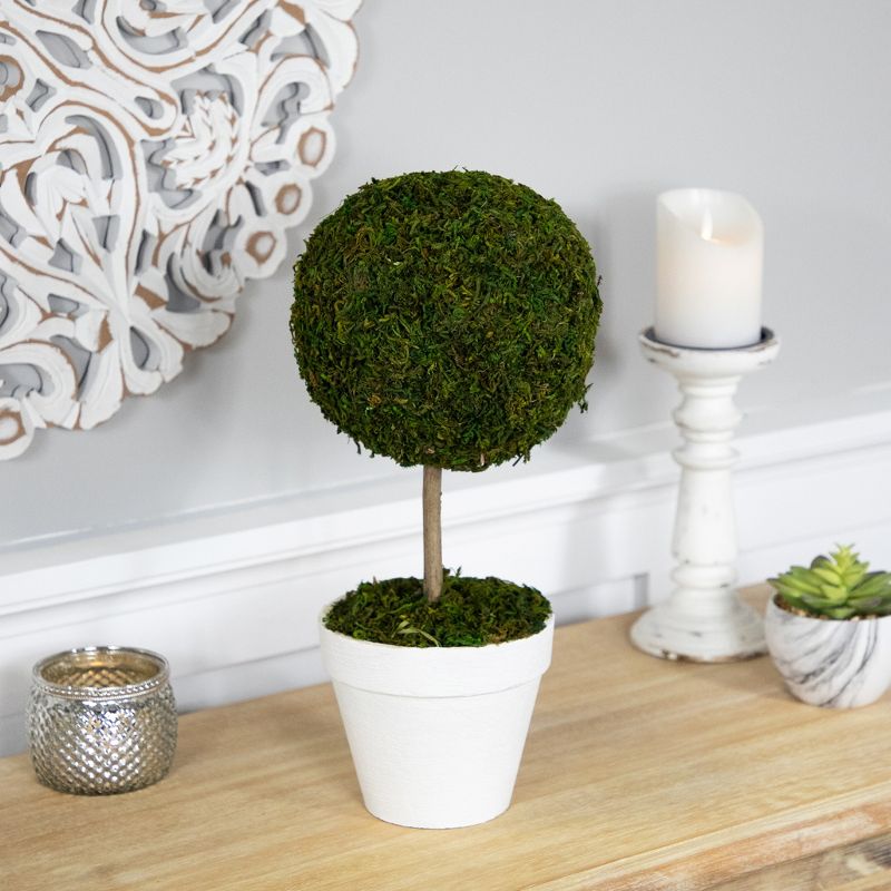 Northlight Reindeer Moss Ball  Artificial Potted Topiary Tree - 16" - Green, 2 of 7