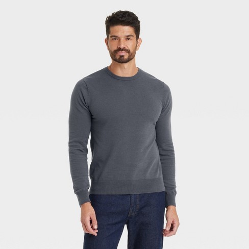 Men s Soft Knit Crewneck Pullover Sweater Goodfellow Co Gray M Target