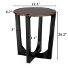 Modern Round End Table with Black Geometric Base, Accent Side Table for Living Room, Bedroom, Entryway or Small Space Decor-The Pop Home - 4 of 4