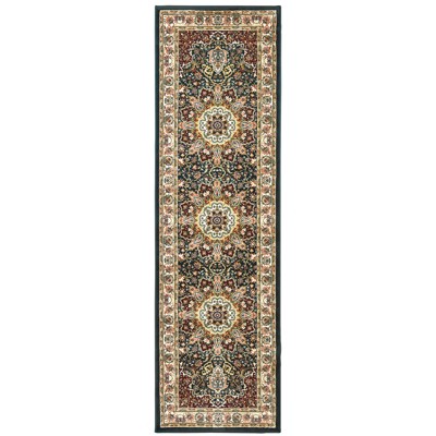 Oriental Weavers Kashan 119U1 Navy/ Ivory Indoor Area Rug - 2'3" x 7'6"