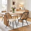 Rattan Back Dining Chair Set of 6,Double Upholstered Kitchen Dining Chair With Metal Legs,Indoor Furniture for Farmhouse-Tanpinhause - 3 of 4