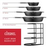 Cuisinel 5 Piece Kitchen Essential Pre Seasoned Cast Iron Chef Cookware Set  With 4 Skillets, Heatproof Handle Covers, Rack Organizer, And Pan Scraper :  Target