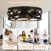 Parrot Uncle 21" Black Integrated LED Indoor Flush Mount Caged 3-Blade Ceiling Fan, Retro - 2 of 4