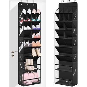 Clear Over-The-Door Shoe Organizer, Holds 20 Pairs - Large Deep Pocket Hanging Rack for Sneakers, Boots & Closet Storage - 1 of 4
