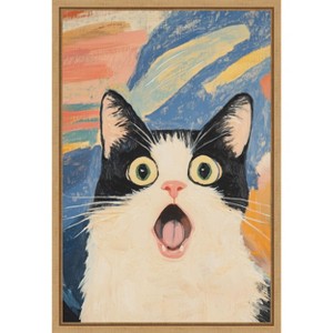 Amanti Art Really Scream Cat by Melloi Art Prints Framed Canvas Wall Art - 1 of 4