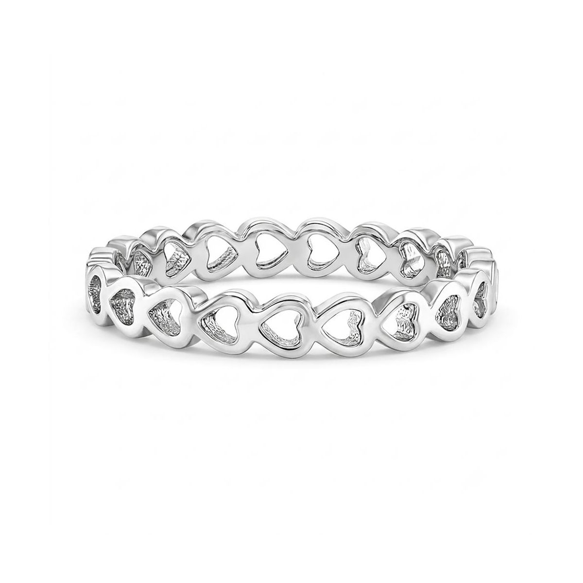 Girl's Band of Hearts Sterling Silver Ring - In Season Jewelry