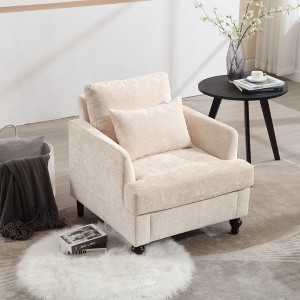 NicBex Upholstered Accent Chair with Solid Wood Frame,ModernLounge Chair with Soft Padded Seat,Chenille Arm Chairs for Bedroom,Reading Room - 1 of 4