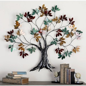 Traditional Metal Nature Wall Decor Multi Colored - Olivia & May: Framed Artwork for Modern Home Decor - 1 of 4