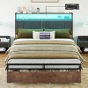 AMERLIFE LED Bed Frame with Drawers, 2-Tier Storage and Charging Station - 2 of 4