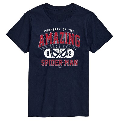 Marvel Property Of Spider Man Short Sleeve Graphic T-Shirt - Navy - 1X Big and Tall