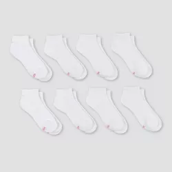 Hanes Performance Women's Extended Size Cushioned 6pk Ankle Athletic Socks  - White 8-12 : Target