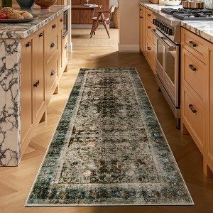 AMERLIFE Area Rug, Machine Washable Vintage Carpet with Non-Slip Backing, Soft Rug for Living Room, Bedroom, Hallway Use - 1 of 4