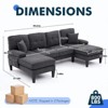 MOONMISS 99"Modern Brushed Linen U Shaped Sofa Couches with Double Chaise,Upholstered 4 Seater Sofa for Living Room,Apartment,Office - 2 of 4