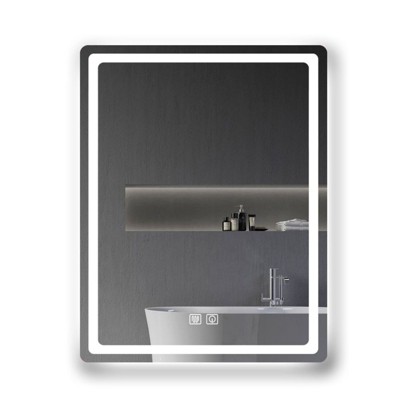 SEVOBAL Bathroom Vanity Mirrors Efficient Power Use Glass Space Efficient Anti Fog Mirror Durable Construction, Natural, 23.62"*31.5"*4.1"