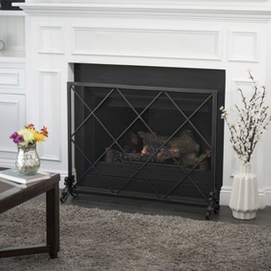 CENGHU Foldable 3-Panel Fireplace Screen - Decorative Safety Cover for Kids, Pets, and Babies - 1 of 4