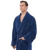 Arus Men's Full Length Turkish Terry Cotton Robe, Shawl Collar Long Bathrobe - 3 of 4