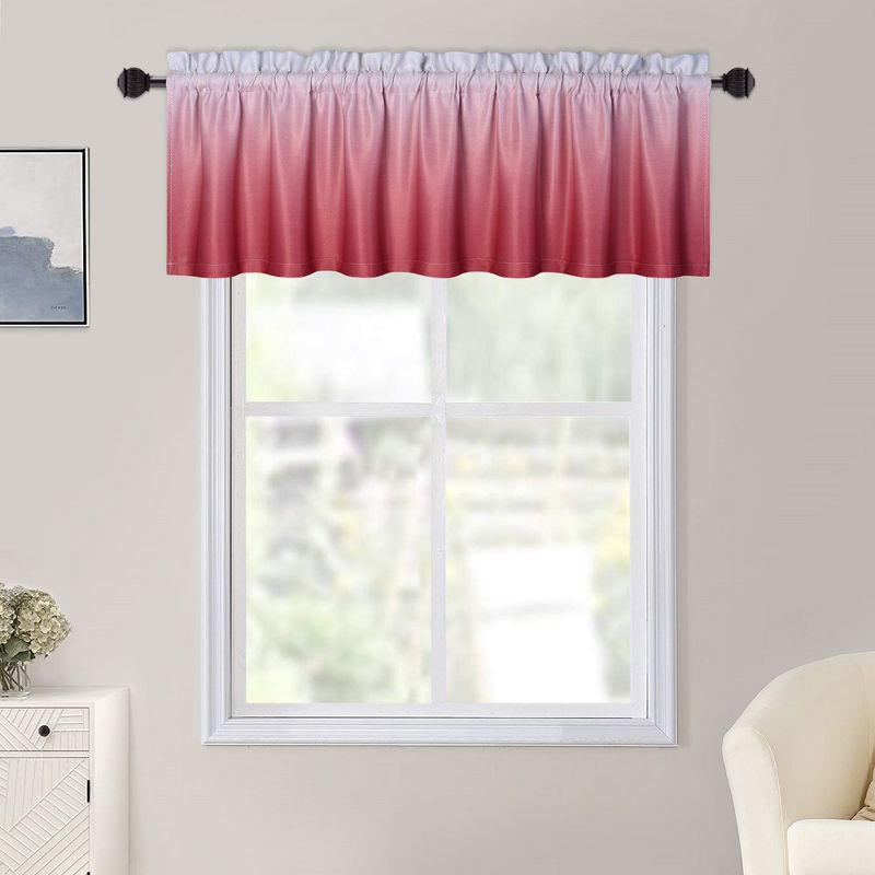 Ombre Short Room Darkening Blackout Kitchen Curtains for Small Windows, 1 of 8
