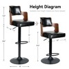 BABYYER Swivel Bar Stools Set of 2, Mid-Century Adjustable Barstools, PU Leather Counter Height Chairs with Back and Footrest for Kitchen Island - 4 of 4