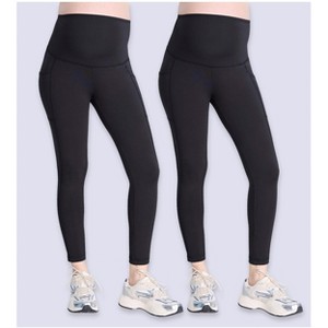 Women's High Waist Over the Belly Active Pocket Ankle Legging | Motherhood Maternity - 1 of 4