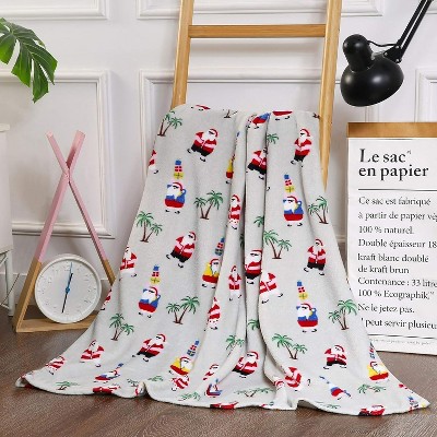 Comfort Flannel Blanket Super Soft Christmas Prints Throw Blanket Christmas Gift.