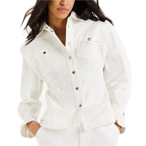 I.N.C International Concepts Womens Denim Jean Jacket, White, X-Small - 1 of 1
