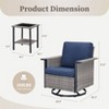 3-Piece Patio Furniture Set, Outdoor Swivel Rocker Patio Chairs Furniture Set of 2 with Side Table & Thicked Cushions for Porch, Balcony, Deck - 3 of 4