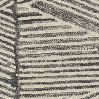 Artisanal Grey & White Hand-Tufted Wool Area Rug