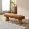 PAGED 49 Inch Ottoman Bench Modern End of Bed Bench with Soft Cushion and Wooden Legs for Living Room, Dining Room, Entryway, Load 300 lb - 2 of 4