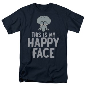 Spongebob  Spongebob Squarepants Happy Face Adult T-Shirt Navy - 1 of 4