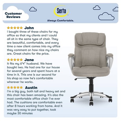 Gray High-Back Ergonomic Executive Office Chair with Lumbar Support