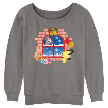 Juniors Womens Pokemon Christmas Window Sweatshirt