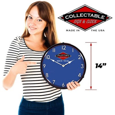 Collectable Sign & Clock | Americas Heritage LED Wall Clock Retro/Vintage, Lighted