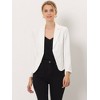 INSPIRE CHIC Women's Open Front Office Long Sleeve Lightweight Printed Floral Crop Suit Blazer - 2 of 4