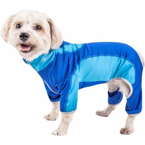 Pet Life (R) Active 'Warm-Pup' Heathered Performance 4-Way Stretch Two-Toned Full Body Warm Up - image 1 of 4