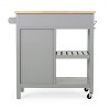 1 Door 1 Storage Drawer Kitchen Island Utility Storage Cart-Christopher Knight Home - 4 of 4