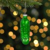 Northlight 4" Shiny Green Pickle Hanging Glass Christmas Ornament - 2 of 4