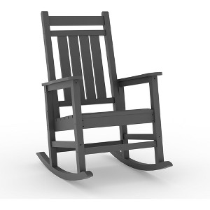 All Weather Resistant Rocking Chairs, Oversized Porch Rocker, High Back Patio Rocking Chairs - 1 of 4
