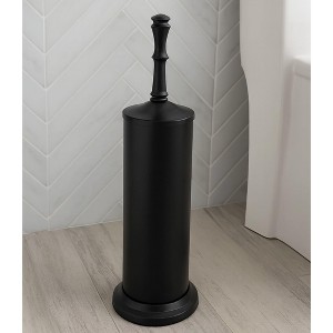 Home Mart Goods 16" Tall Black Toilet Brush Set with Holder - 1 of 4