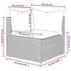 vidaXL Patio Corner Sofa with Cushions - Weather-Resistant Gray Poly Rattan with Sturdy Steel Frame – Flexible Modular - 4 of 4