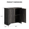Fluted Sideboard Buffet Cabinet with Storage, 2 Door Kitchen Storage Cabinet, Coffee Bar Buffet Cabinetry with Adjustable Shelves - 2 of 4