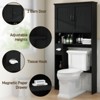 Over The Toilet Storage Cabinet with Barn Doors & Paper Holder Stand, Toilet Rack - 3 of 4