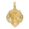 Black Bow Jewelry 14k Yellow Gold Large Lion's Head Pendant - 3 of 4