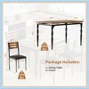 Jojoka 5 Piece Dining Table Set for 4, Industrial Farmhouse Kitchen Table & Chairs, Space-Saving Design for Small Apartments - 2 of 4