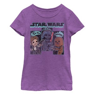 Girl's Star Wars Cartoon Sounds T-Shirt - 1 of 3