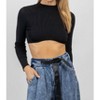Women's UNDERBUST MOCK CROP - OLIVACEOUS - 2 of 4