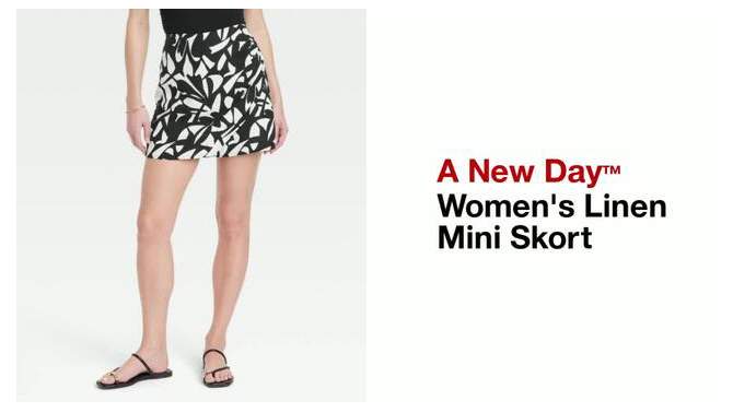 Women's Linen Mini Skort - A New Day™, 2 of 11, play video