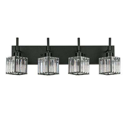 LLHZSY Modern Dimmable Crystal Bathroom Light Fixtures Over Mirror Glam Vanity Lights - 3/4/5 Light - Black+Gold/Chrome/Black/Gold